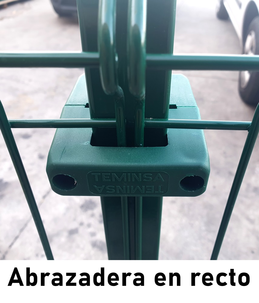 ABRAZADERA GRIS PARA TUBO 60 X 40 DE VALLA PLEGADA, PARA CERRAMIENTO